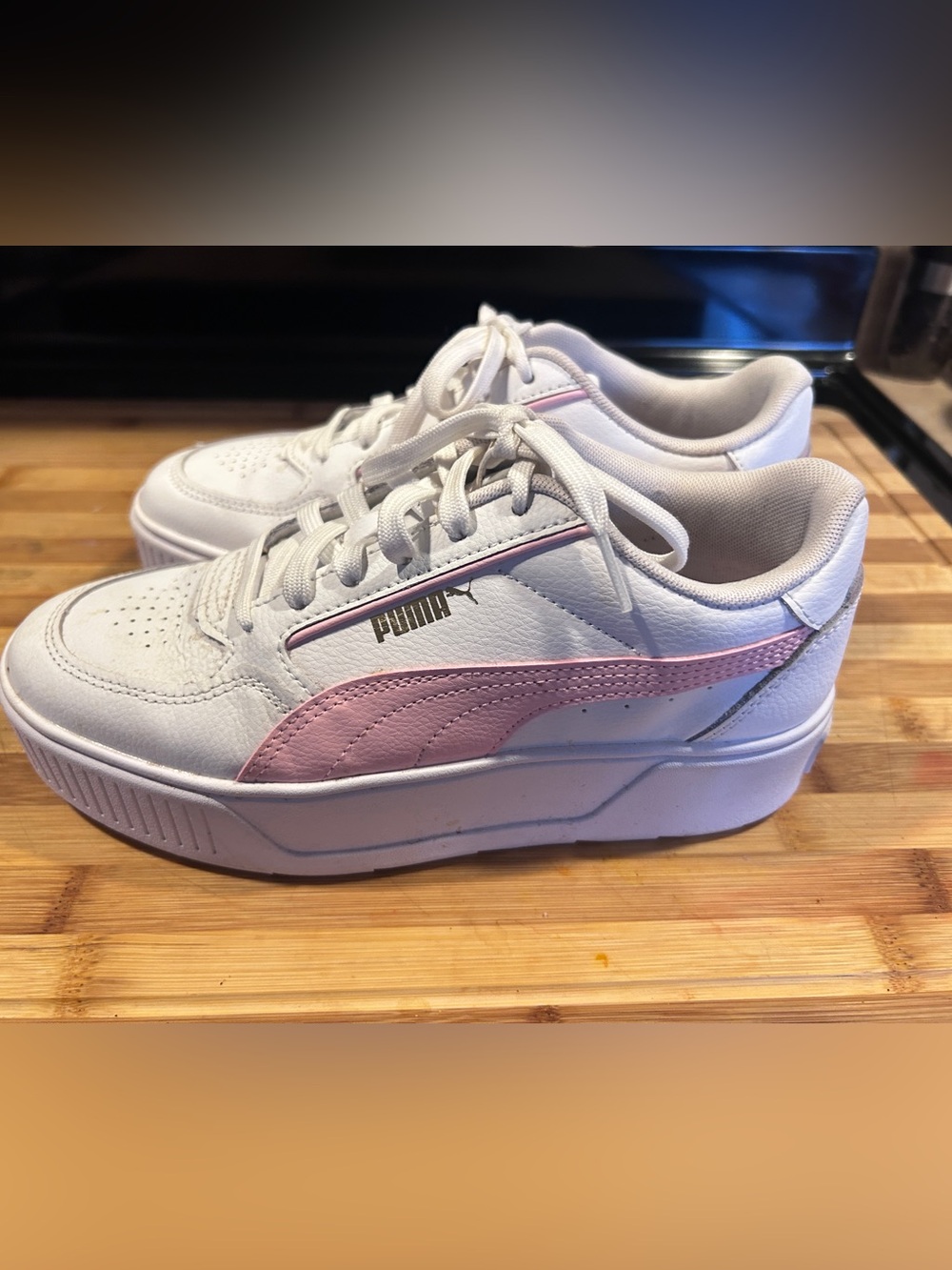 PUMA Karmen Rebelle Cout Perforated Platform  Womens Pink Sneakers Casual Shoes